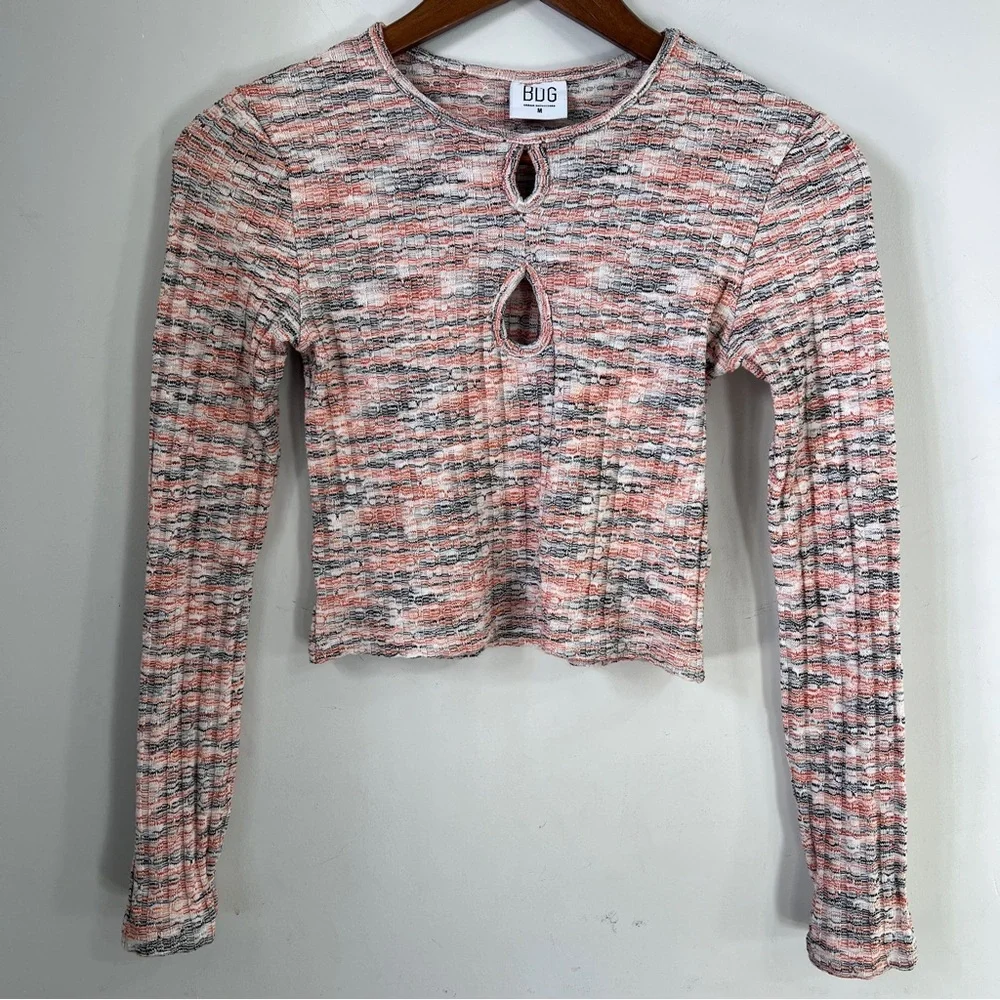 BDG Urban Outfitters Multicolor Long Sleeve Crop Top